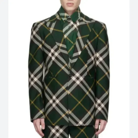 Burberry | Suits & Blazers | Burberry Green Nova Check Wool Single